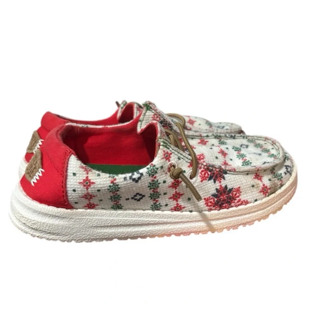 Hey Dude Wend T Ugly Christmas Sweater Slip On Shoes Size 10